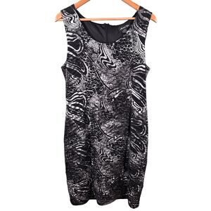 Michael Tyler Dress Women's Large Black Animal Print Abstract Casual Office Corp